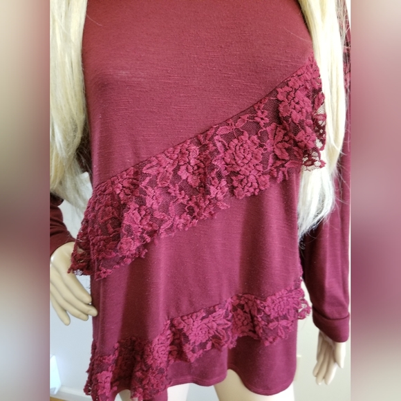 🤍 GUC Joe Boxer Women's Burgandy Long Sleeve Shirt Size 3X - Picture 5 of 11